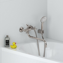 Фото Dorff D6095000 Vintage двухзахватный смеситель для ванны и душа с универсальным изливом и душевым на