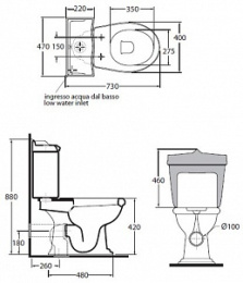 Чаша для унитаза-компакта Azzurra Jubilaeum JUB100B1/MBP