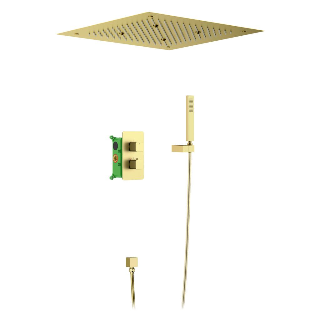 Фото Душевая система встроенная с термостатом Timo Petruma SX-5029/17SM золото матовое