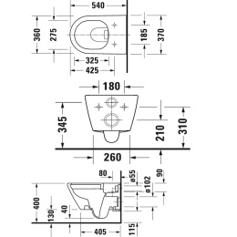 Унитаз подвесной Duravit D-Neo 2577098900