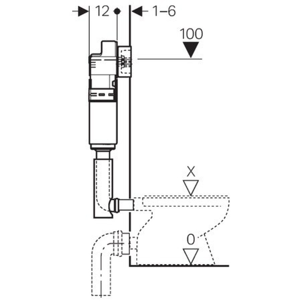 Geberit Delta 109.100.00.1 Бачок для унитаза скрытый смывной, прочее
