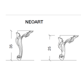 Armadi Art NeoArt 855-SL h35 Ножки NeoArt серебро, высокие(пара)