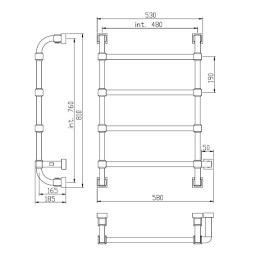 Фото Полотенцесушитель электрический Margaroli Concerto 832CRN, высота 81 см, ширина 58 см, хром
