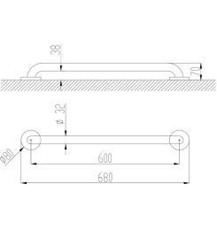 Фото Поручень Nofer 15054.60.W Белый