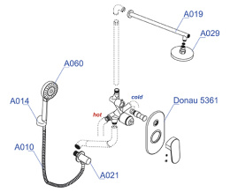 Фото Душевая система встраиваемая WasserKRAFT А14029 хром