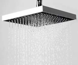 Фото Верхний душ WasserKRAFT А028, 200*200 мм, 1 режим струи, без держателя, хром