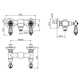 Смеситель для душа F5405/1CCR FIMA Carlo Frattini Herend Chic