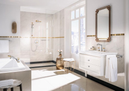 Смеситель для раковины 160 на 3 отверстия 31307090 Hansgrohe Metropol Classic (хром, золото)