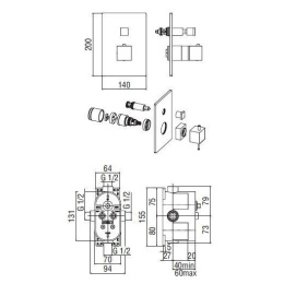 NOBILI Cube Infinity CB500TECR_WE80100 Смеситель для душа (хром)