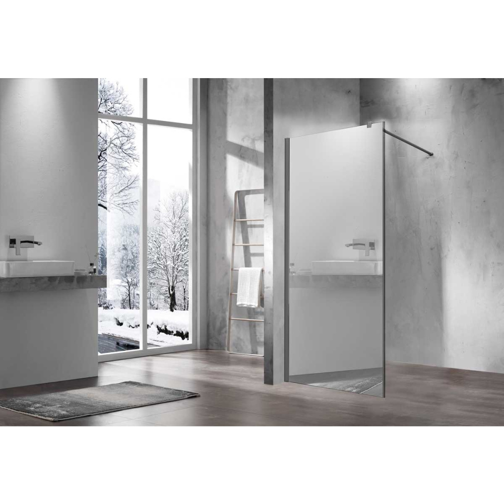 Душевая перегородка Vincea Walk in (VSW-1H900MRGM) вороненая сталь