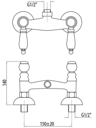 Фото Смеситель для душа 1307713DOoro Vivaldi Lever GATTONI