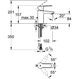 Смеситель Grohe Eurostyle Cosmopolitan 33557002 для раковины