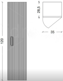 Armadi Art Vallessi Avantgarde 845-BG Пенал Linea черный+золото без ножек_Комплект