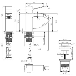 Фото Смеситель для биде Bossini Aki (Z00708.030) Хром