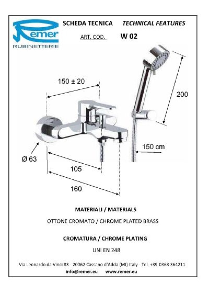 Remer Winner W0510315RHGM Набор смесителей (хром)