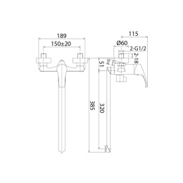 Фото Смеситель для ванны с длинным изливом Milardo Sterm (STESB02M10)