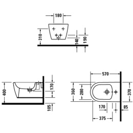 Биде подвесное Duravit ME by Starck 2288150000, белый