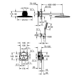 Фото Душевая система Grohe Grohtherm SmartControl 34863000 с термостатом