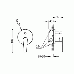 Фото Tres Class 20518001 Смеситель для ванны (хром)