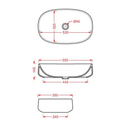 Раковина накладная 55 см ArtCeram Cognac (COL003 14 00) красный