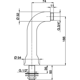 Вертикальное подключение для смесителя Cisal AR00380124, золото