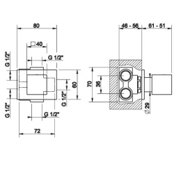 Фото Переключатель для душа Gessi Rettangolo (20173#031) хром