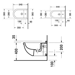 Биде подвесное Duravit Starck 3 2280150000, белый