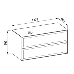 Фото Тумба под раковину Laufen New Classic 117.5 х 45.5 х 60 см, 4.0608.3.085.631.1, подвесная, белый гля