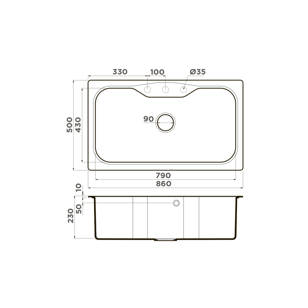 Кухонная мойка Omoikiri Maru 86-BL Tetogranit (4993138) черный