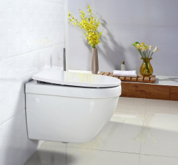 Инсталляция Am.Pm с безободковым унитазом BelBagno Cento-R BB509CH, сиденье микролифт клавиша хром
