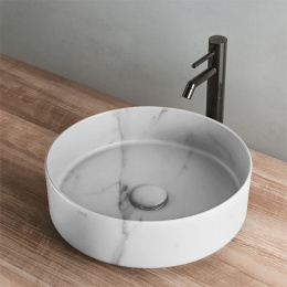 Ceramica CIELO Shui Comfort SHCOLAT40 CS - Раковина накладная Ø 40 см Carrara Statuario (Белый мрамо