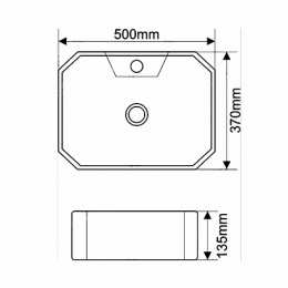 Раковина на столешницу 50 см SantiLine (SL-1083)белый
