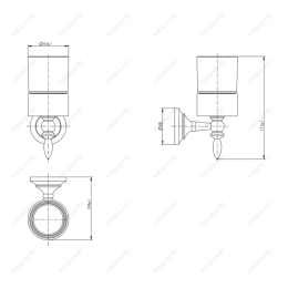 MELANA 820 Стакан подвесной хром+золото MLN-820010