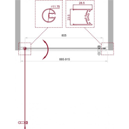 Душевая дверь BelBagno Uno UNO-B-1-90-CH-Cr