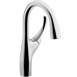 Фото Смеситель Jacob Delafon Suzanne E72511-CP для кухонной мойки, с выдвижным изливом