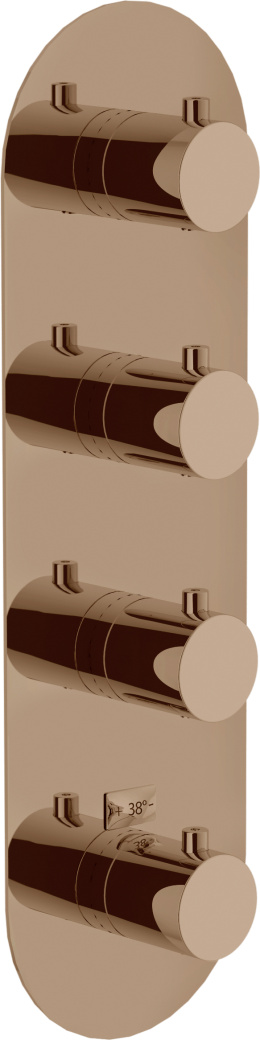 Nobili PLUS WE00104/TRCP Термостатический смеситель для ванны 4 выхода (внешняя часть), красное золо