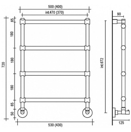 Полотенцесушитель Margaroli Sole 442-4 (Соле 442-4) 4423704NON черный