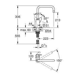 Grohe Eurodisc Cosmopolitan 32259003 Смеситель для кухни, стандартный