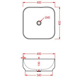 Раковина накладная 40 см ArtCeram Gio Evolution (GIL004 05 00) белый