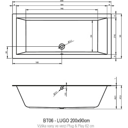 Акриловая ванна 200x90 Riho (B137015005)