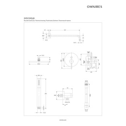 Omnires Y brushed gold SYSY19GLB Система для душа скрытого монтажа (брашированное золото)