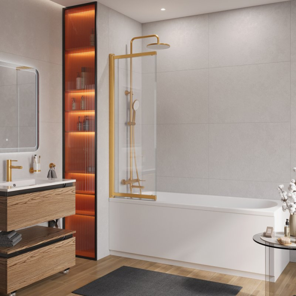 Шторка для ванны Cezares Slider SLIDER-VF-11-100/150-P-Cr, стекло матовое