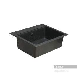 Мойка для кухни из литого мрамора Aquaton Делия 60 прямоугольная графит 1A715232LD210