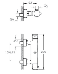Смеситель для душа Vitra AquaHeat (A47055EXP) хром