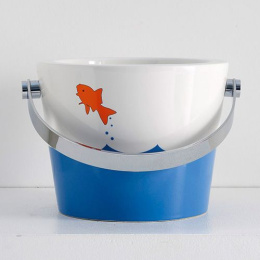 Фото Раковина накладная без перелива 40,5 x 54см, Scarabeo Bucket 8804 белая с декором R