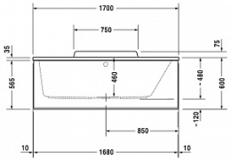 Фото Акриловая ванна 170x75 Duravit (700297000000000), прямоугольная, Гидромассаж: нет