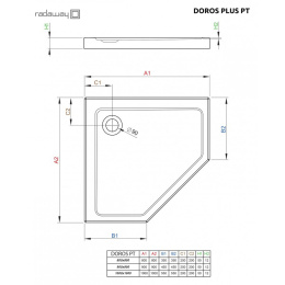 Акриловый поддон для душа Radaway Doros Plus PT 100x100x5 Белый SDRPTP1010-01