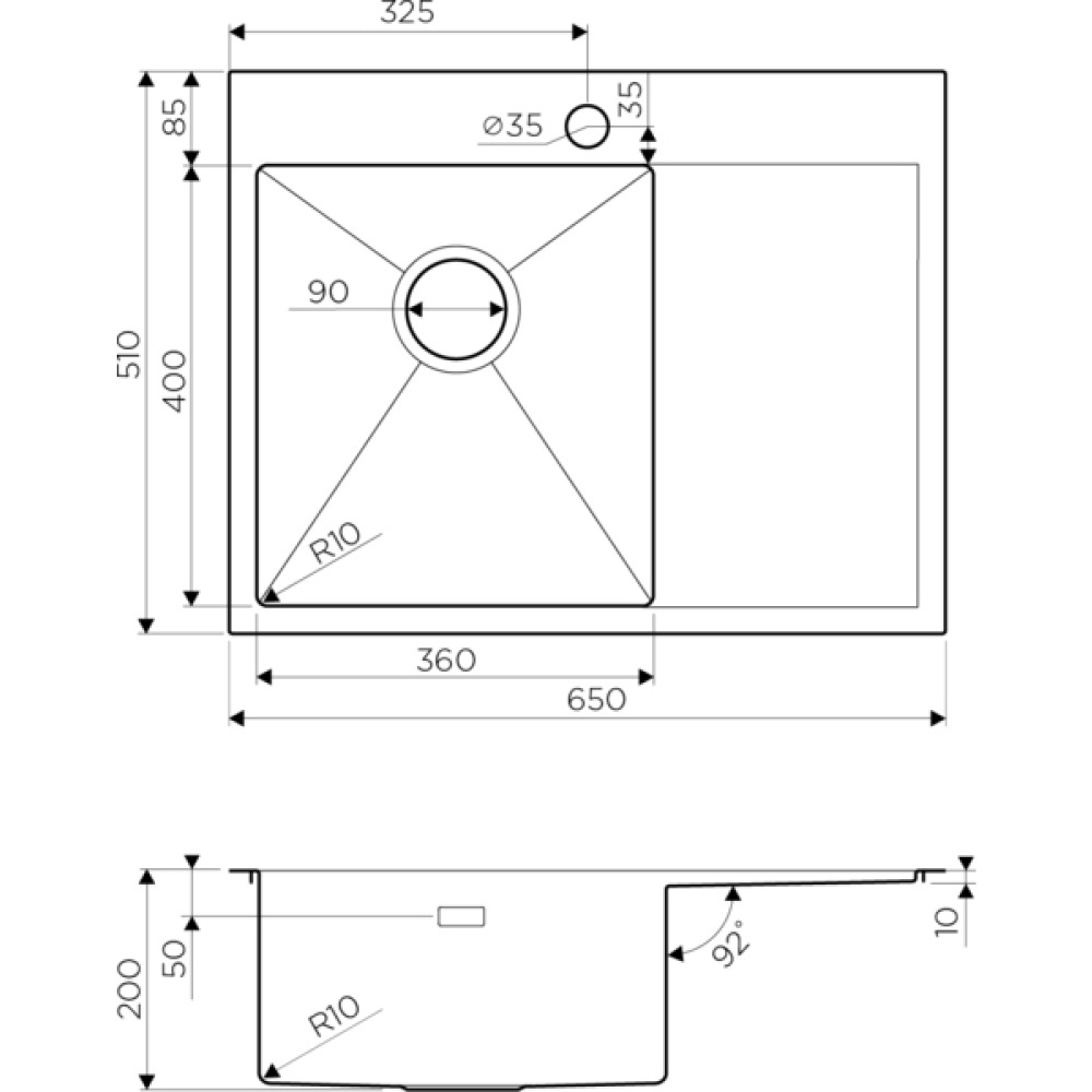 Кухонная мойка Omoikiri Akisame 65-LG-L (4973083) светлое золото
