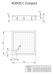 Акриловый поддон для душа Radaway Rodos C Compact 80x80x17 белый 4K88155-04