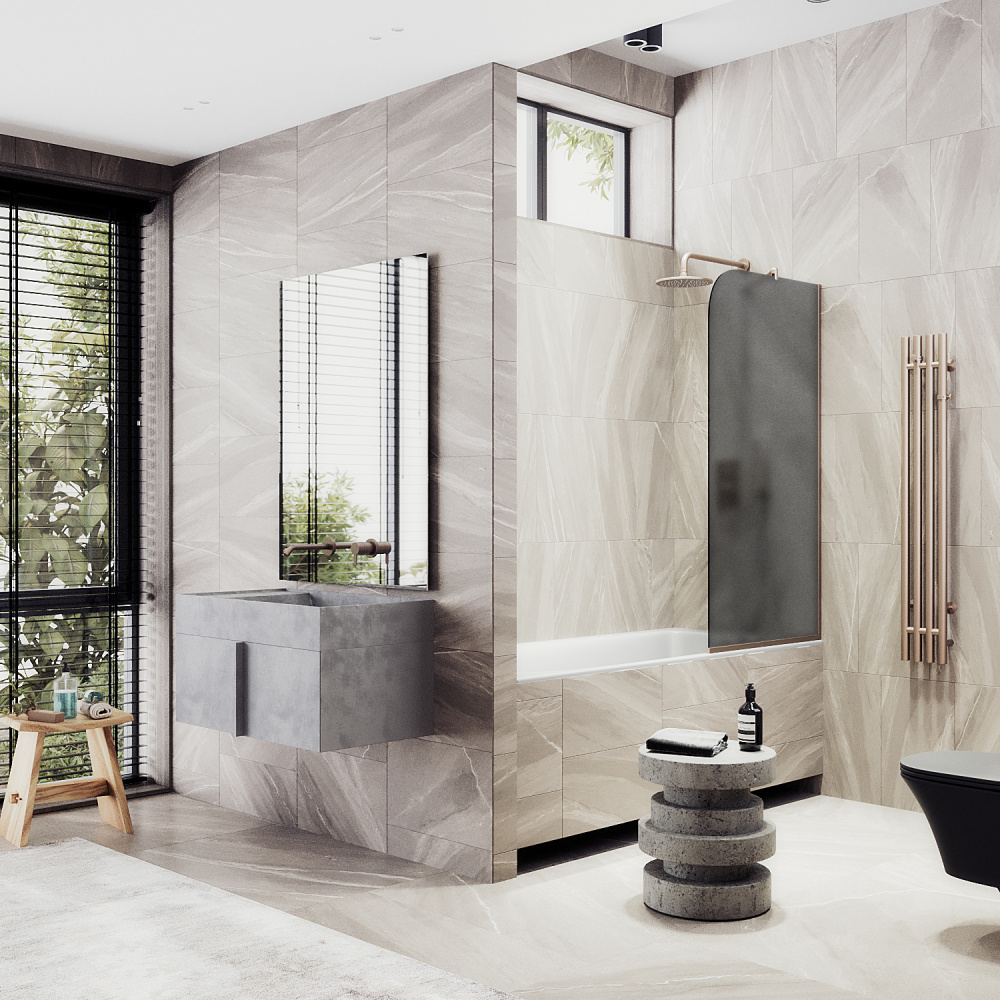 Фото Шторка на ванну Maybah Glass MGV-85-2у в узком профиле